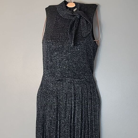 Kate Spade Mock Neck Metalic  Sparkle Midi Length Dress - Picture 4 of 14